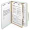 Smead Pressboard Classification Folders, Letter, Four-Section, Gray-Green, 10/Box SMD13776