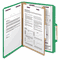 Smead Pressboard Classification Folders, Letter, Four-Section, Green, 10/Box SMD13733