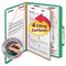 Smead Pressboard Classification Folders, Letter, Four-Section, Green, 10/Box SMD13733
