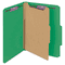Smead Pressboard Classification Folders, Letter, Four-Section, Green, 10/Box SMD13733