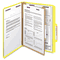 Smead Pressboard Classification Folders, Letter, Four-Section, Yellow, 10/Box SMD13734