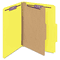 Smead Pressboard Classification Folders, Letter, Four-Section, Yellow, 10/Box SMD13734