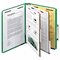 Smead Pressboard Classification Folders, Letter, Six-Section, Green, 10/Box SMD14033