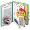 Smead Pressboard Classification Folders, Letter, Six-Section, Green, 10/Box SMD14033