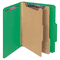 Smead Pressboard Classification Folders, Letter, Six-Section, Green, 10/Box SMD14033