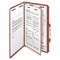 Smead Pressboard Classification Folders, Self Tab, Legal, Four-Section, Red, 10/Box SMD18775