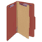 Smead Pressboard Classification Folders, Self Tab, Legal, Four-Section, Red, 10/Box SMD18775
