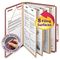 Smead Pressboard Classification Folders, Self Tab, Letter, Eight-Section, Red, 10/Box SMD14092