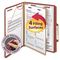 Smead Pressboard Classification Folders, Self Tab, Letter, Four-Section, Red, 10/Box SMD13775