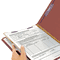 Smead Pressboard Classification Folders, Self Tab, Letter, Four-Section, Red, 10/Box SMD13775