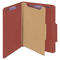 Smead Pressboard Classification Folders, Self Tab, Letter, Four-Section, Red, 10/Box SMD13775