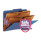 Smead Pressboard Classification Folders, Two Pocket Dividers, Legal, Dark Blue, 10/Box SMD19077