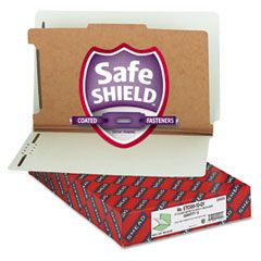 Smead Pressboard End Tab Classification Folder, Legal, 4-Section, Gray-Green, 10/Box SMD29800