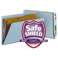 Smead Pressboard End Tab Classification Folders, Legal, Six-Section, Blue, 10/Box SMD29781