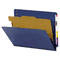Smead Pressboard End Tab Classification Folders, Letter, 2 Section, Dark Blue, 10/Box SMD26884