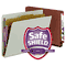 Smead Pressboard End Tab Classification Folders, Letter, Four-Section, Red, 10/Box SMD26855