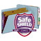 Smead Pressboard End Tab Classification Folders, Letter, Six-Section, Blue, 10/Box SMD26781