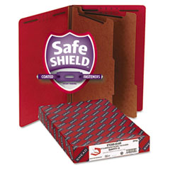 Smead Pressboard End Tab Folders, Legal, Six-Section, Bright Red, 10/Box SMD29783