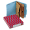 Smead Pressboard Folders with Two Pocket Dividers, Letter, Six-Section, Blue, 10/Box SMD14081