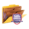 Smead Pressboard Folders with Two Pocket Dividers, Letter, Six-Section, Yellow, 10/Box SMD14084