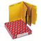 Smead Pressboard Folders with Two Pocket Dividers, Letter, Six-Section, Yellow, 10/Box SMD14084