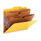 Smead Pressboard Folders with Two Pocket Dividers, Letter, Six-Section, Yellow, 10/Box SMD14084