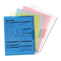Smead Project Jackets, Letter, Poly, Clear/Translucent: Blue/Green/Yellow/Red, 5/Pack SMD85750