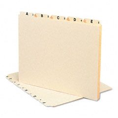 Smead Recycled Top Tab File Guides, Alpha, 1/5 Tab, Manila, Letter, 25/Set SMD50176