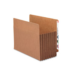Smead Seven Inch Expansion File TUFF Pockets, Straight Tab, Letter, Redrope, 5/Box SMD73795