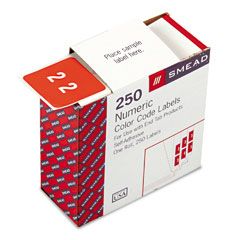 Smead Single Digit End Tab Labels, Number 2, White-on-Pink, 250/Roll SMD67422