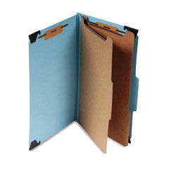 Smead Six Section Hanging Classification Folder, Pressboard/Kraft, Legal, Blue SMD65165
