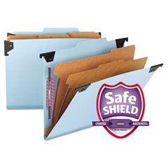 Smead Six Section Hanging Classification Folder, Pressboard/Kraft, Letter, Blue SMD65115