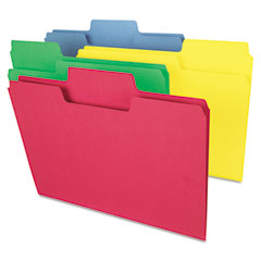Smead SuperTab Colored File Folders, 1/3 Cut, Letter, Assorted, 100/Box SMD11987