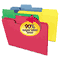Smead SuperTab Colored File Folders, 1/3 Cut, Letter, Assorted, 100/Box SMD11987
