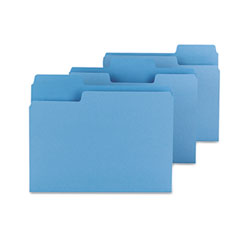 Smead SuperTab Colored File Folders, 1/3 Cut, Letter, Blue, 100/Box SMD11986
