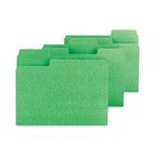 Smead SuperTab Colored File Folders, 1/3 Cut, Letter, Green, 100/Box SMD11985