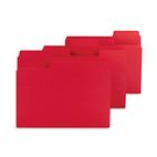 Smead SuperTab Colored File Folders, 1/3 Cut, Letter, Red, 100/Box SMD11983