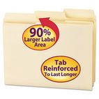 Smead SuperTab Guide Height Reinforced Folders, Top Tab, Letter, Manila, 100/Box SMD10395