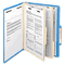 Smead Top Tab Classification Folders, Two Dividers, Six-Sections, Blue, 10/Box SMD14001