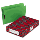 Smead Top Tab Fastener File Folder, 11 Point Paperboard, Straight Cut, Green, 50/Box SMDF2150CGN2K13