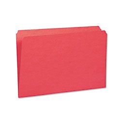 Smead Top Tab Fastener File Folder, 11 Point Paperboard, Straight Cut, Red, 50/Box SMDF2150CR2K13