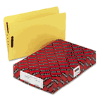 Smead Top Tab Fastener File Folder, 11 Point Paperboard, Straight Cut, Yellow, 50/Box SMDF2150CY2K13