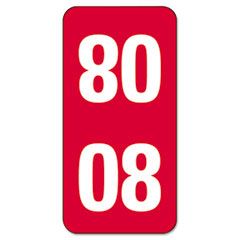 Smead TTY Color-Coded Labels, Year 2008, Self-Adhesive, 1/2 x 1, Red, 250 Labels/Pack SMD68508