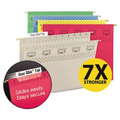 Smead Tuff Hanging Folder with Easy Slide Tab, Letter, Assorted, 15/Pack SMD64040