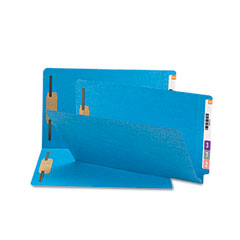 Smead Two-Inch Capacity Fastener Folders, Straight Tab, Legal, Blue, 50/Box SMD28040