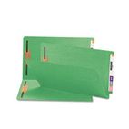 Smead Two-Inch Capacity Fastener Folders, Straight Tab, Legal, Green, 50/Box SMD28140