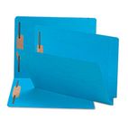 Smead Two-Inch Capacity Fastener Folders, Straight Tab, Letter, Blue, 50/Box SMD25040