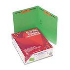 Smead Two-Inch Capacity Fastener Folders, Straight Tab, Letter, Green, 50/Box SMD25140