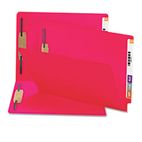 Smead Two-Inch Capacity Fastener Folders, Straight Tab, Letter, Red, 50/Box SMD25740