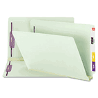 Smead Two Inch Expansion Folder, Two Fasteners, End Tab, Legal, Gray Green, 25/Box SMD37715